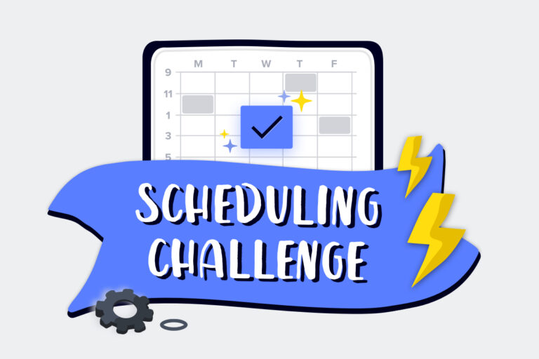 a scheduling challenge graphic