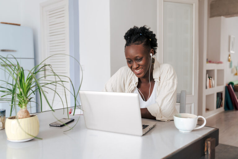 Young Woman At Her Home Office