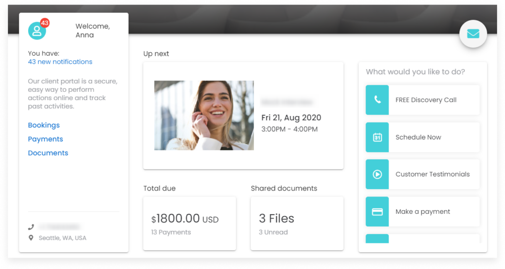 vcita client portal