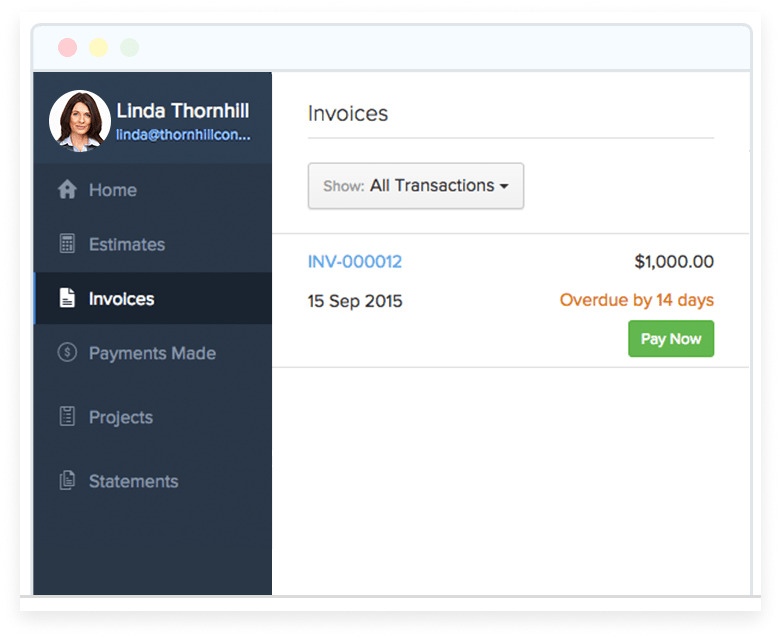 Zoho client portal
